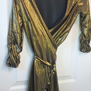 SHEIN Metallic Gold and Black Dress